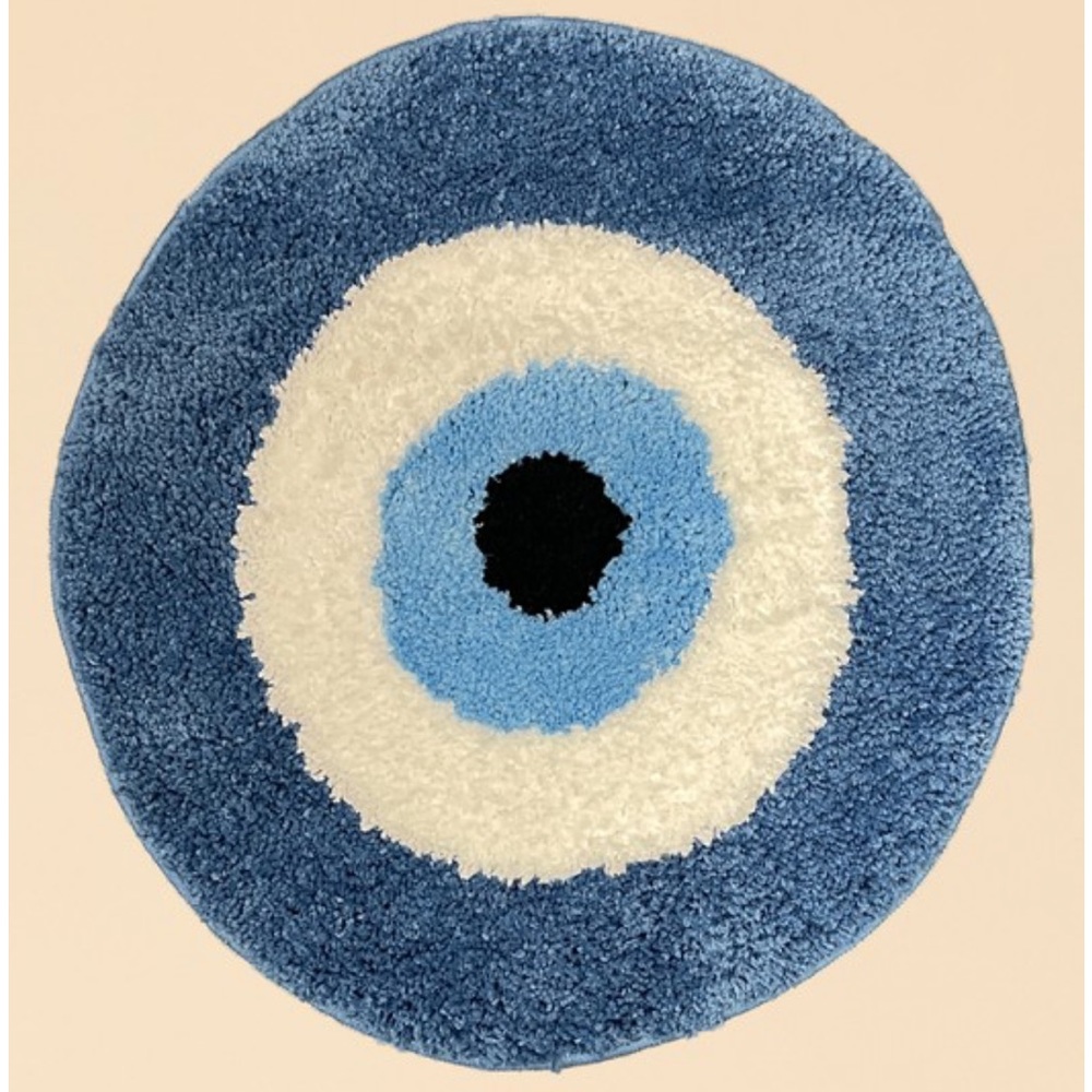 Blue and White Artistic Eye Design